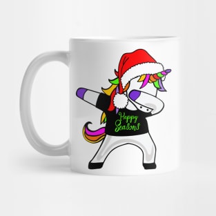 Happy Seasons - Dabbing Unicorn With Santa Claus Hat 1 Mug